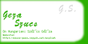 geza szucs business card