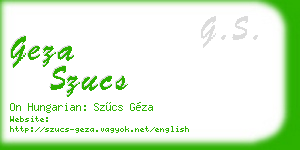 geza szucs business card